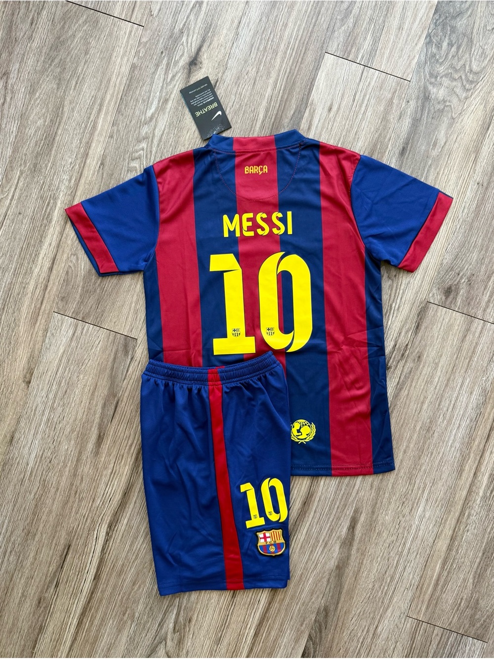 Barcelona Home 2015 Red / Blue Set kids Messi 10